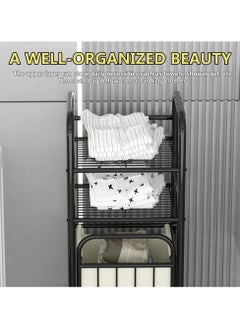 BLOOMING TIME 2 Compartments Freestanding Laundry Basket with Removable Waterproof Liner for Bathroom Laundry Room Bedroom  - Image 3