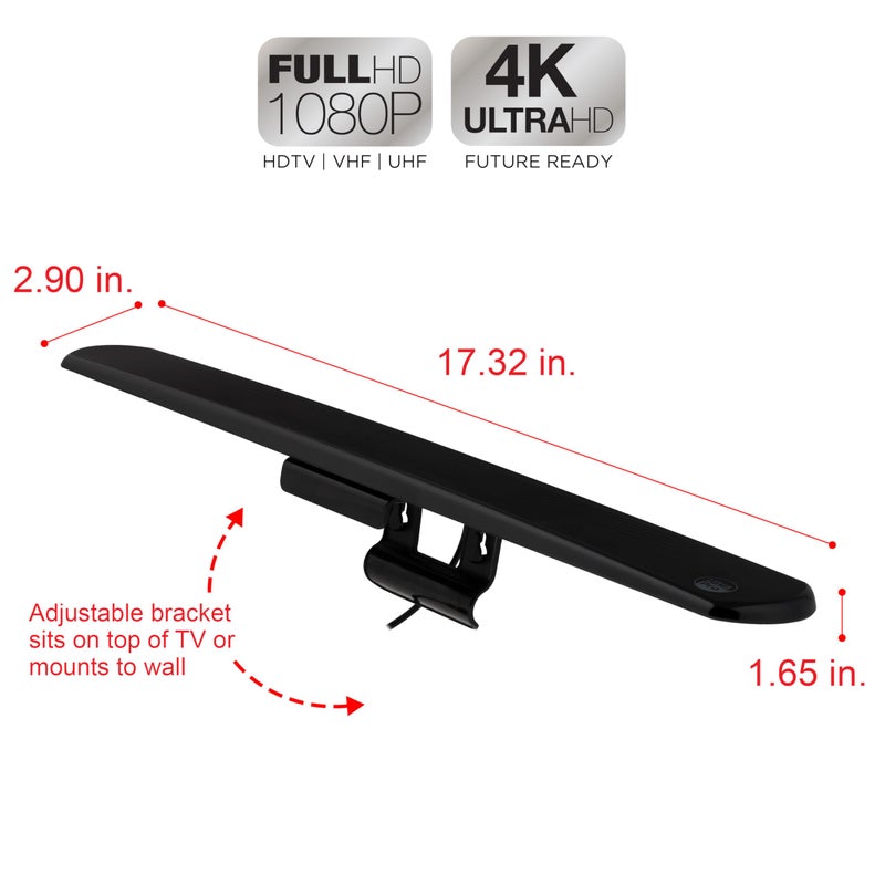 UltraPro Hover Digital TV Antenna Indoor for Smart TV, Long Range HD Local Channels, Easy Mount on Top Design, Supports 4K 1080P HDTV VHF UHF, 360Â° Reception, 83713 - Image 2