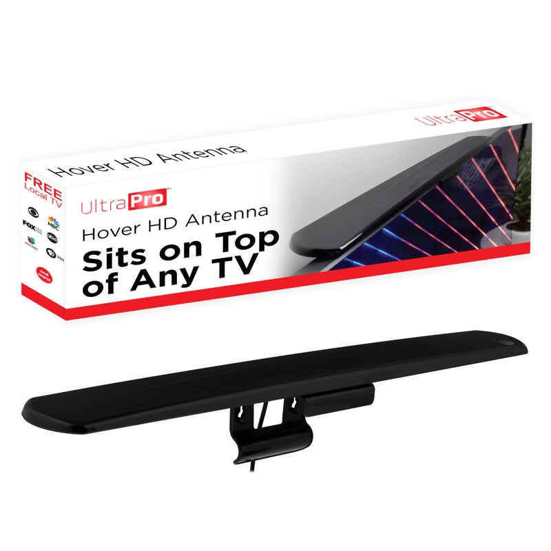 UltraPro Hover Digital TV Antenna Indoor for Smart TV, Long Range HD Local Channels, Easy Mount on Top Design, Supports 4K 1080P HDTV VHF UHF, 360Â° Reception, 83713 - Image 1