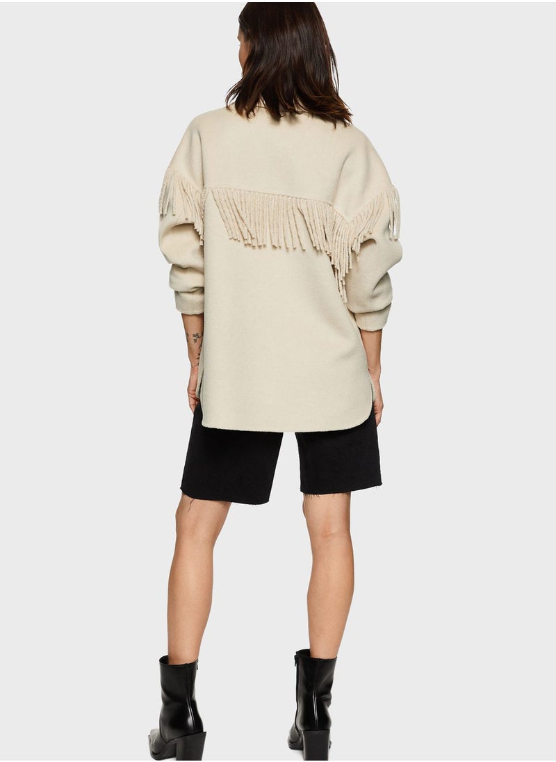 MANGO - Fringe Detail Jacket - Image 1