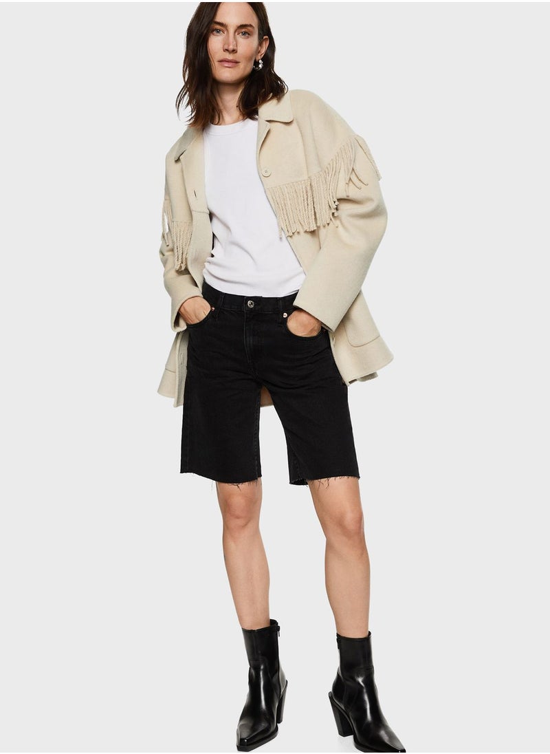MANGO - Fringe Detail Jacket - Image 1
