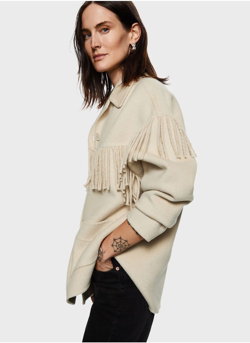MANGO - Fringe Detail Jacket - Image 1
