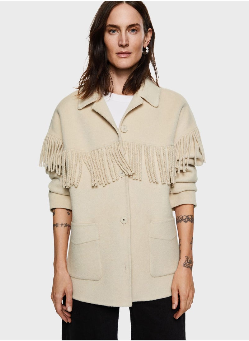 MANGO - Fringe Detail Jacket - Image 1
