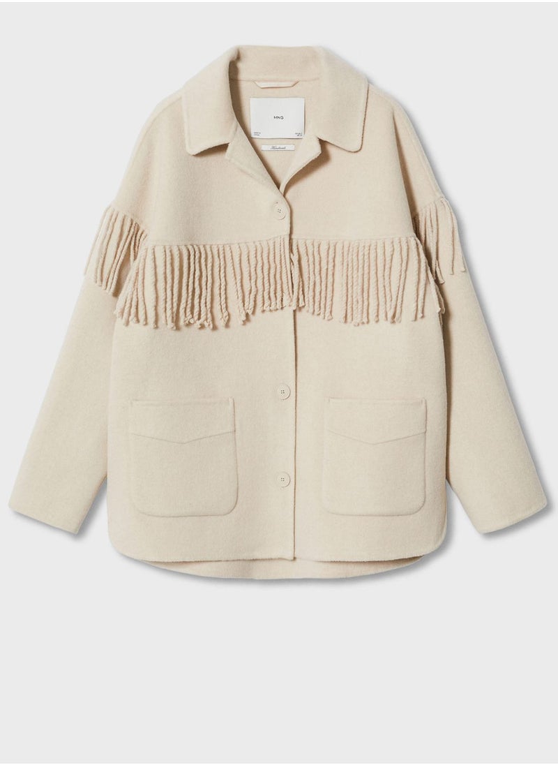 MANGO - Fringe Detail Jacket - Image 1