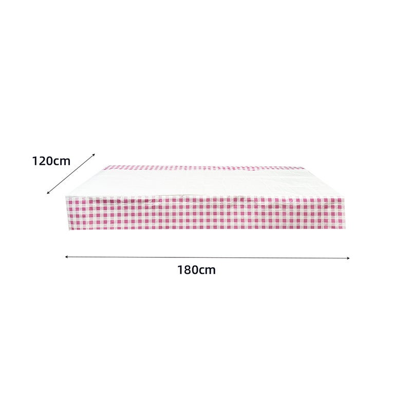 Colorful Plaid Paper Plates Cups Disposable Party Tableware Set Pink plaid paper tablecloth 180 * 120cm 