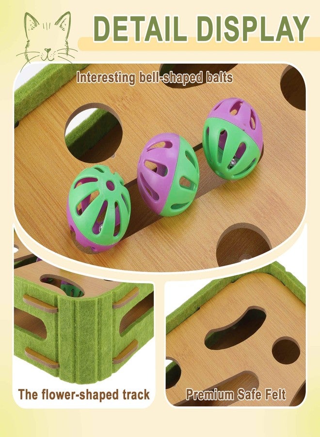 GLIDESMOOTH Interactive Cat Toy Puzzle Toys for Indoor, Felt Maze Box, Cat Toys, Mental Stimulation and Entertainment, Square, Green, 1 Set - Image 4