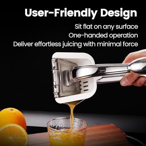Gourmet Easy Lemon Squeezer Stainless Steel - Citrus Juicer With Unconditional 5 Year Warranty - Manual Hand Juicer for Lemons, Limes, and Large Oranges - Heavy Duty Citrus Press - Image 5