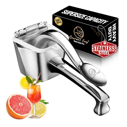 Gourmet Easy Lemon Squeezer Stainless Steel - Citrus Juicer With Unconditional 5 Year Warranty - Manual Hand Juicer for Lemons, Limes, and Large Oranges - Heavy Duty Citrus Press - Image 1