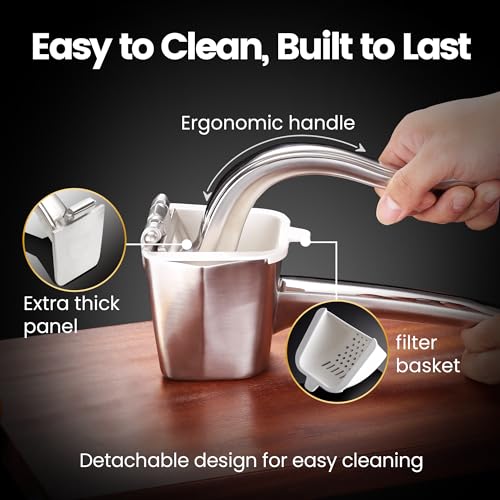 Gourmet Easy Lemon Squeezer Stainless Steel - Citrus Juicer With Unconditional 5 Year Warranty - Manual Hand Juicer for Lemons, Limes, and Large Oranges - Heavy Duty Citrus Press - Image 4
