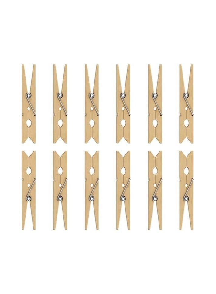 50 Pcs Wooden Clothes Pegs Rust Stain Resistant Washing Line Strong Durable Laundry Rack Cloth Clips Eco Friendly Strong Grip Bamboo Pegs DIY Projects Crafts for Home Nursery School