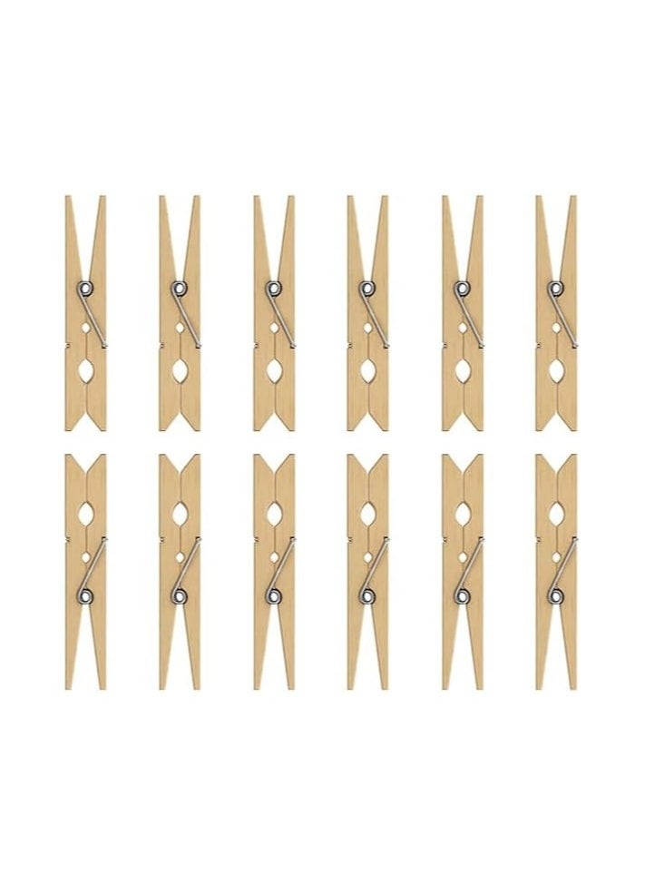 VIO 50 Pcs Wooden Clothes Pegs Rust Stain Resistant Washing Line Strong Durable Laundry Rack Cloth Clips Eco Friendly Strong Grip Bamboo Pegs DIY Projects Crafts for Home Nursery School  - Image 1