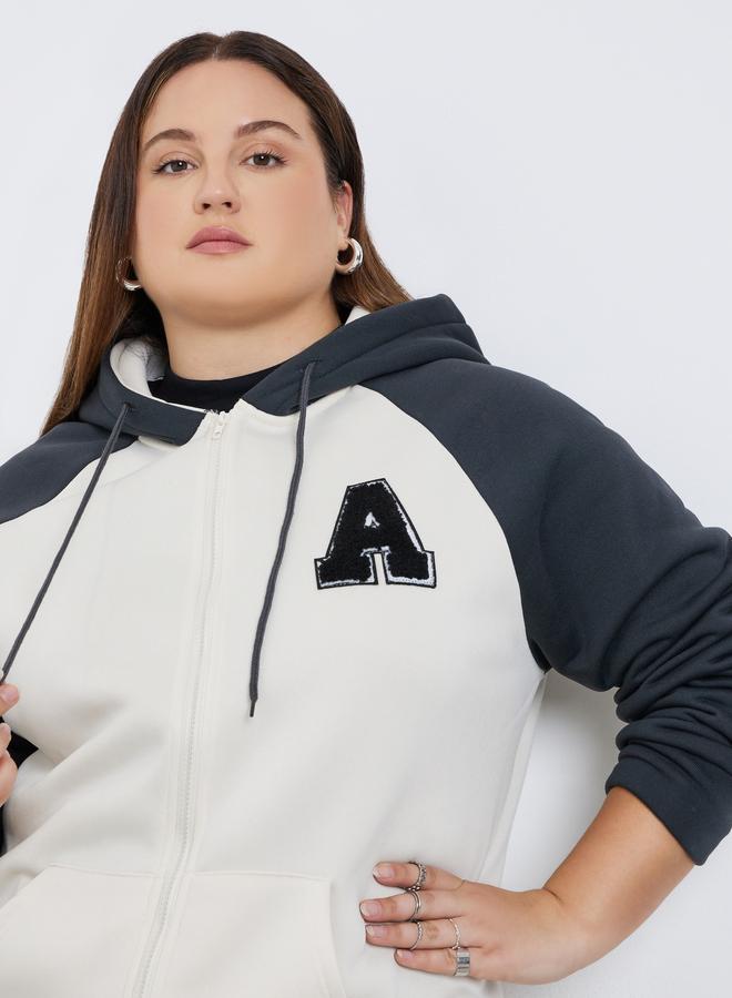 ستايلي هودي واسع بمقاس كبير ونمط كتل الالوان - Image 4