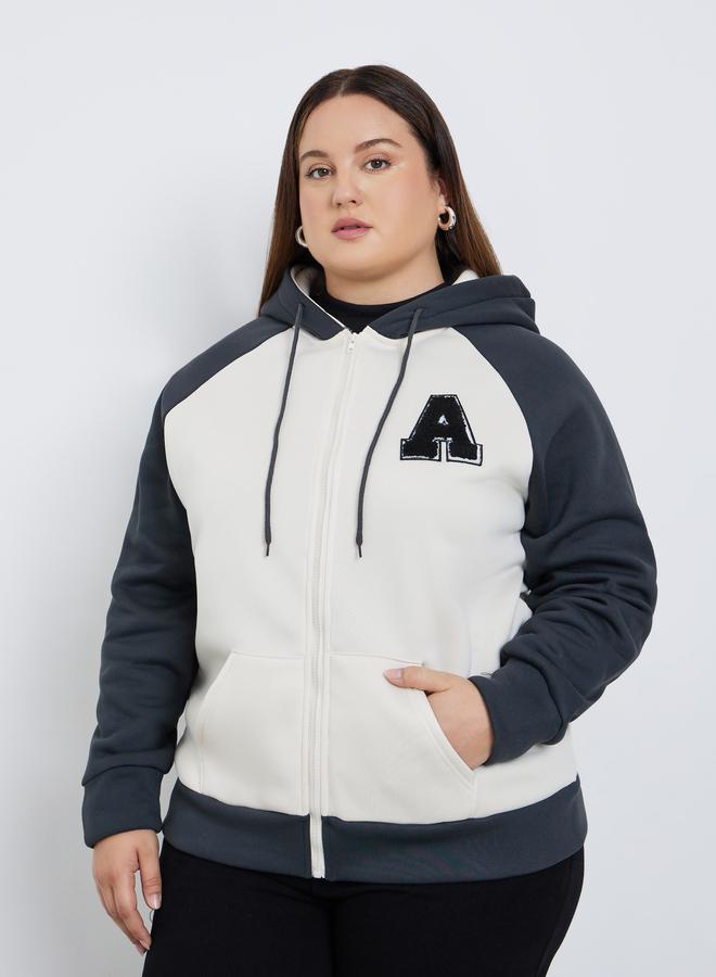 ستايلي هودي واسع بمقاس كبير ونمط كتل الالوان - Image 3