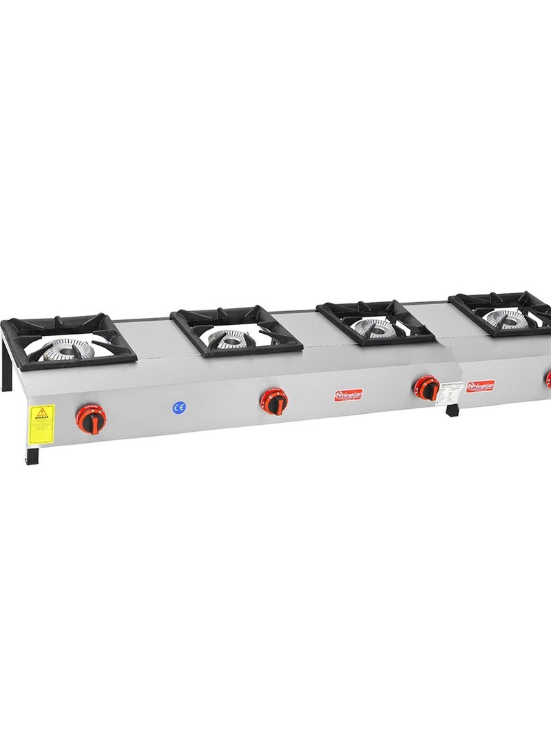 Himaksan Industrial Type LPG Cylinder 4 Burner Short Leg Restaurant Stove 