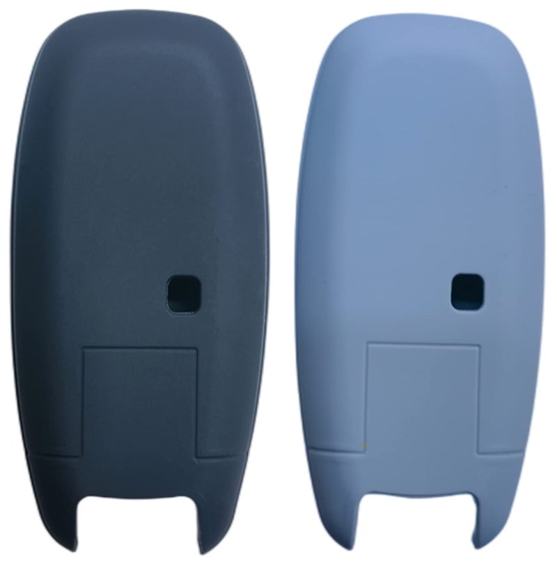 RUNZUIE 2Pcs 5 Buttons Silicone Smart Remote Key Fob Cover Compatible with 2024 2023 Nissan Pathfinder Rogue (Black/Gray) - Image 3