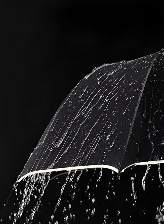 UNIQUE CART Windproof Travel Umbrella with EVA Grip Auto Open Compact Folding Umbrella for Men & Women Strong Fiberglass Frame Lightweight & All-Weather Rain Protection (Black) - Image 3