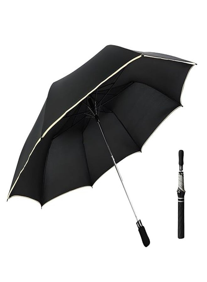 UNIQUE CART Windproof Travel Umbrella with EVA Grip Auto Open Compact Folding Umbrella for Men & Women Strong Fiberglass Frame Lightweight & All-Weather Rain Protection (Black) - Image 1