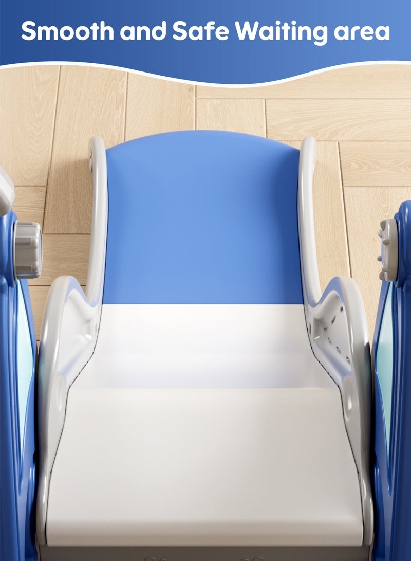 NEWLAN 4-in-1 Car-Themed Toddler Slide Set: Indoor-Outdoor Playground with Basketball Hoop, Swing & Climber, Safe Skill-Building Fun for Kids - Image 5