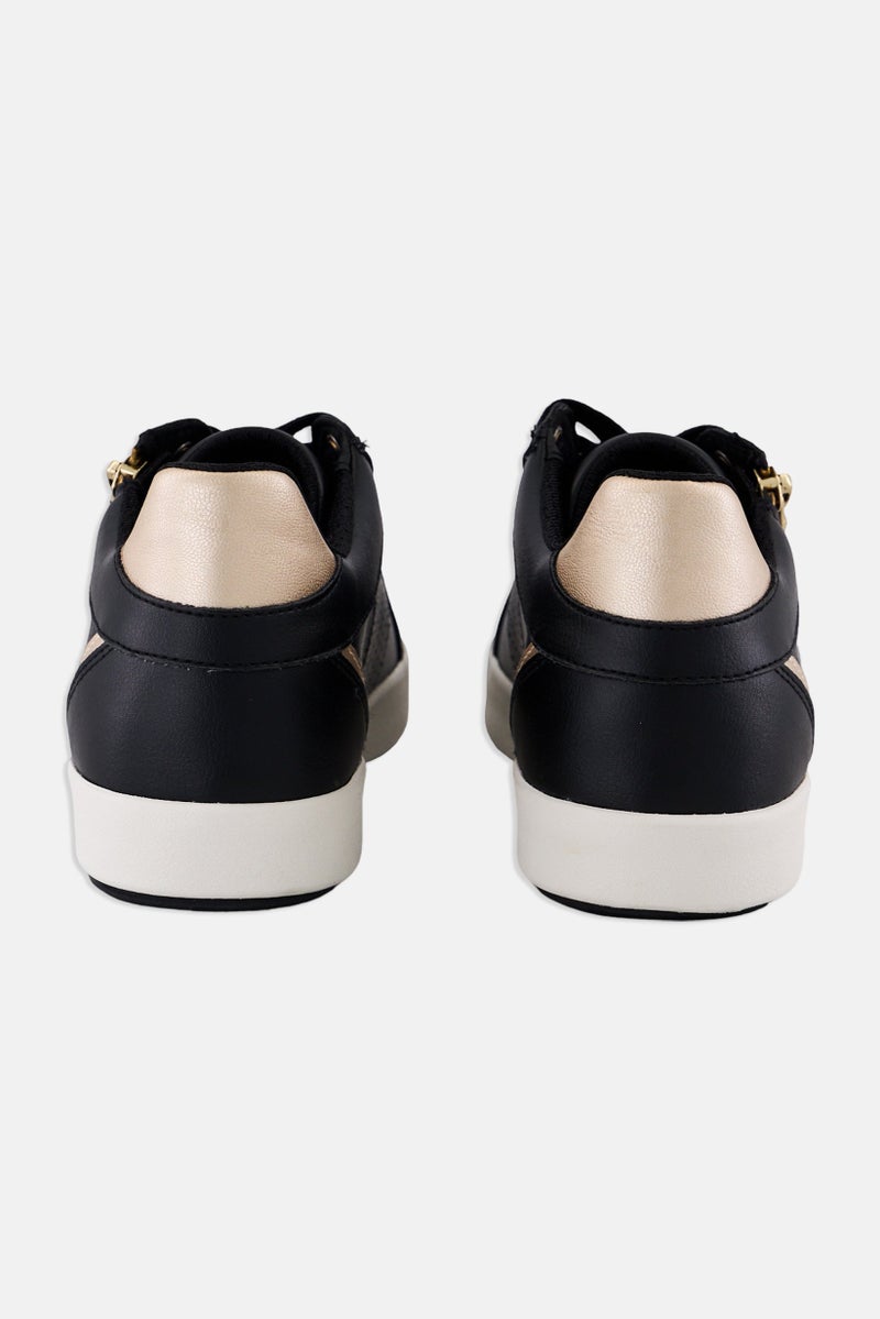 GEOX أحذية كاجوال نسائية د بلوميي مزودة بأربطة، سوداء - Image 2