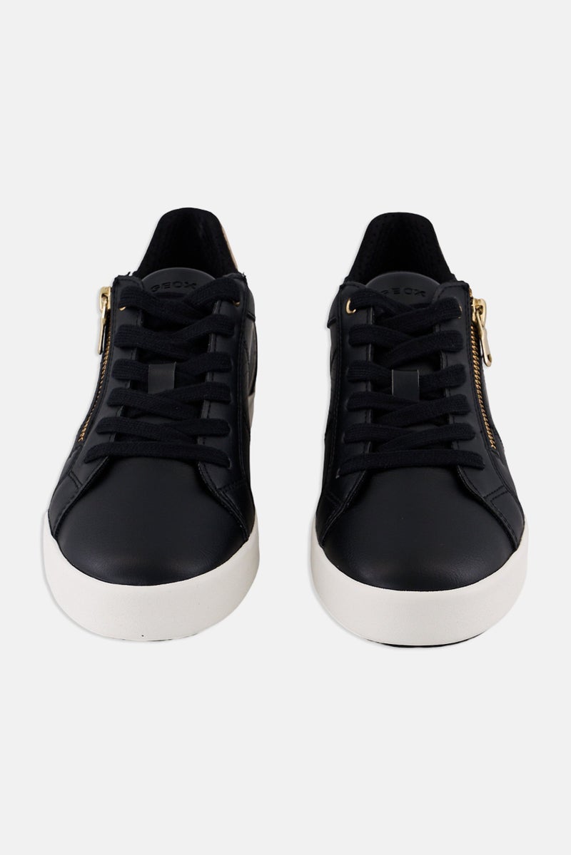 GEOX أحذية كاجوال نسائية د بلوميي مزودة بأربطة، سوداء - Image 4
