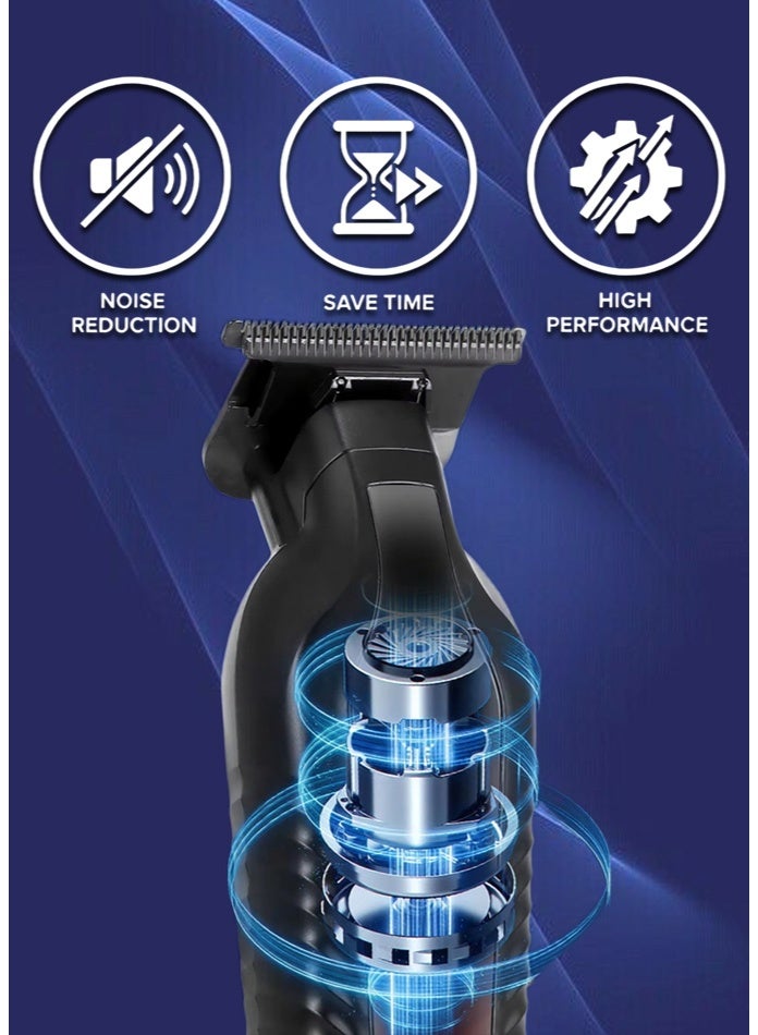 نيكاي أفضل ماكينة حلاقة شعر ولحية احترافية للرجال من نيكاي | بطارية ۱۲۰۰ مللي أمبير | ۲۴۰ دقيقة من التشغيل | شحن سريع من النوع C | شفرة T دقيقة | شاشة ليد | ماكينة حلاقة لاسلكية متينة مع ۳ أمشاط توجيهية - Image 5