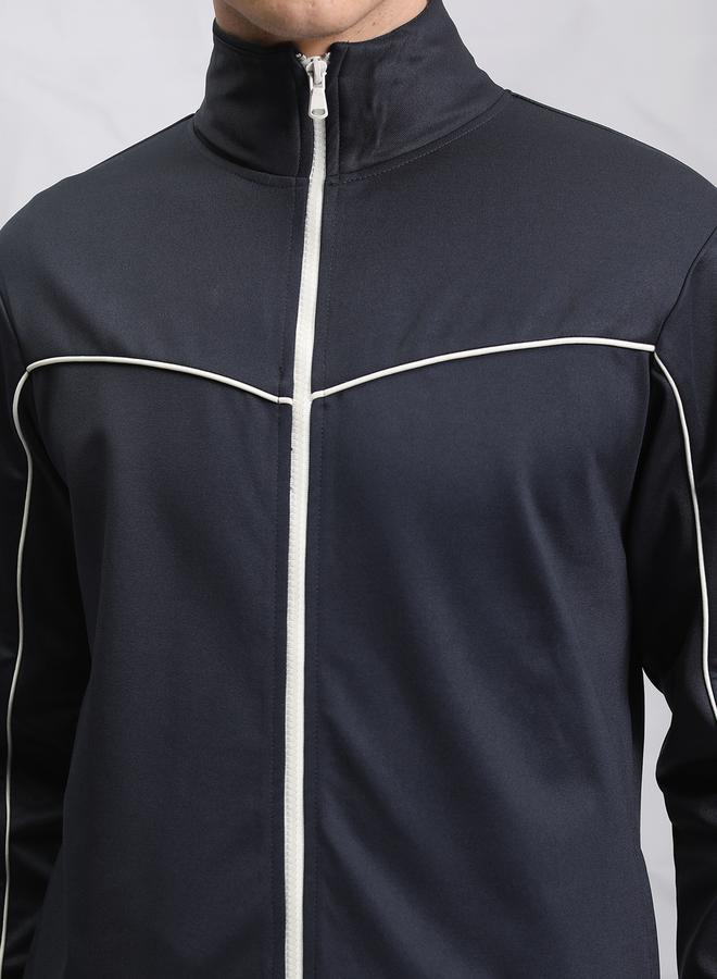 HIGHLANDER Contrast Piping Detail Zip-Up Sweatshirt - Image 2
