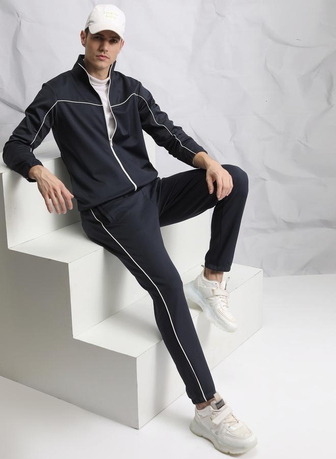 HIGHLANDER Contrast Piping Detail Zip-Up Sweatshirt - Image 4