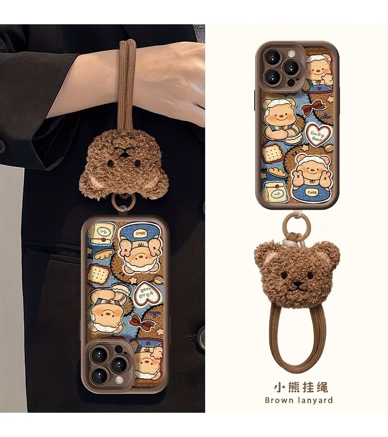 Shockproof Mixed Color TPU Phone Case With Plush Lanyard For iPhone 17 Pro Max - Image 3