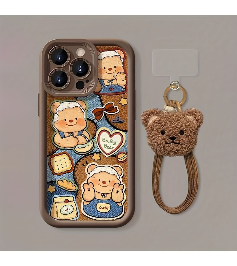 Shockproof Mixed Color TPU Phone Case With Plush Lanyard For iPhone 17 Pro Max - Image 2