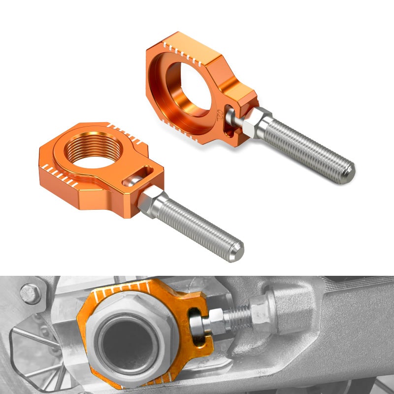 NICECNC Rear Chain Tensioner Axle Blocks Chain Adjuster Compatible with KTM 125450 SX SXF XC XCF 20132022 250 SXF Factory Edition 20152016 450 SXF Factory Edition 20152016See fitment