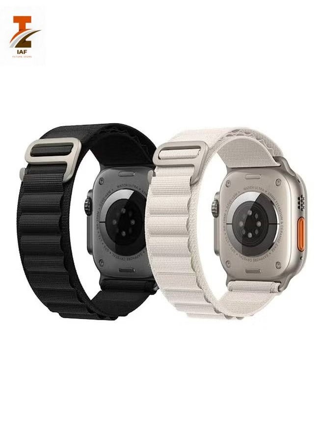 IAF - 2Pack for Apple Watch Alpine Loop Band 49mm/45mm/44mm Nylon Woven Sport Strap Compatible with iWatch Series 8/Ultra/7/SE/6/5/4/3/2/1 - Image 1