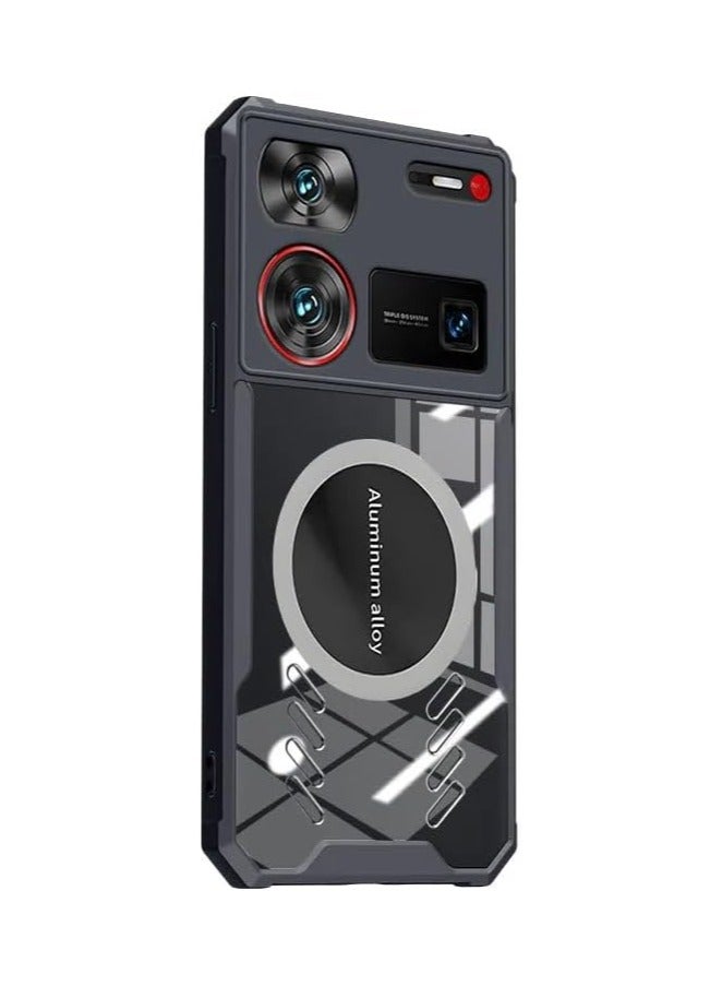 Case Compatible with ZTE Nubia Z60 Ultra, Hole Heat Dissipation Case Hybrid Transparent TPU Bumper Aluminum Alloy Cooling Cover for Nubia Z60 Ultra - Image 1