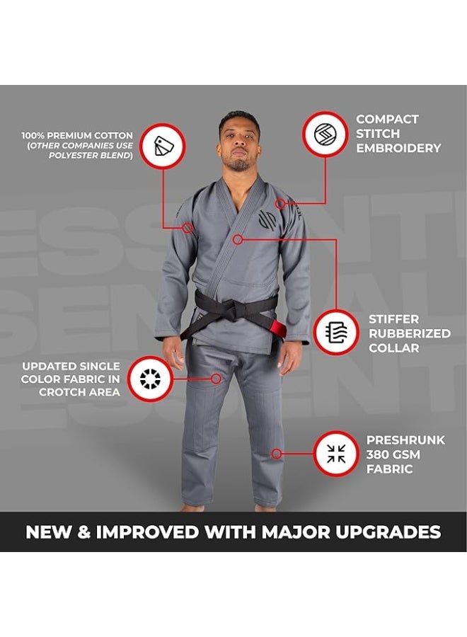 Sanabul Essential BJJ Gi for Men | Brazilian Jiu Jitsu Gi BJJ | Lightweight, Preshrunk Cotton Fabric | IBJJF Approved, Gary - Image 4