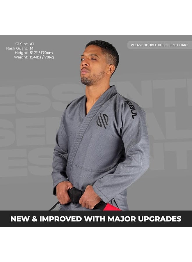 Sanabul Essential BJJ Gi for Men | Brazilian Jiu Jitsu Gi BJJ | Lightweight, Preshrunk Cotton Fabric | IBJJF Approved, Gary - Image 2