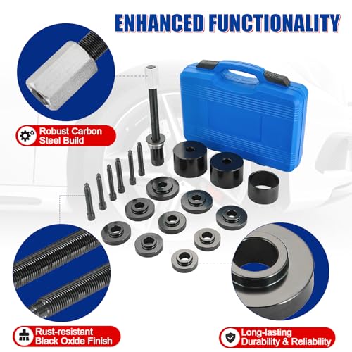 NYXOVA 19pcs Front Wheel Drive Bearing Removal Installation Service Tool Kit, Wheel Bearing Removal Kit, Bearing Removal Install Adapter Puller Pulley Service Tool Kit - Image 3