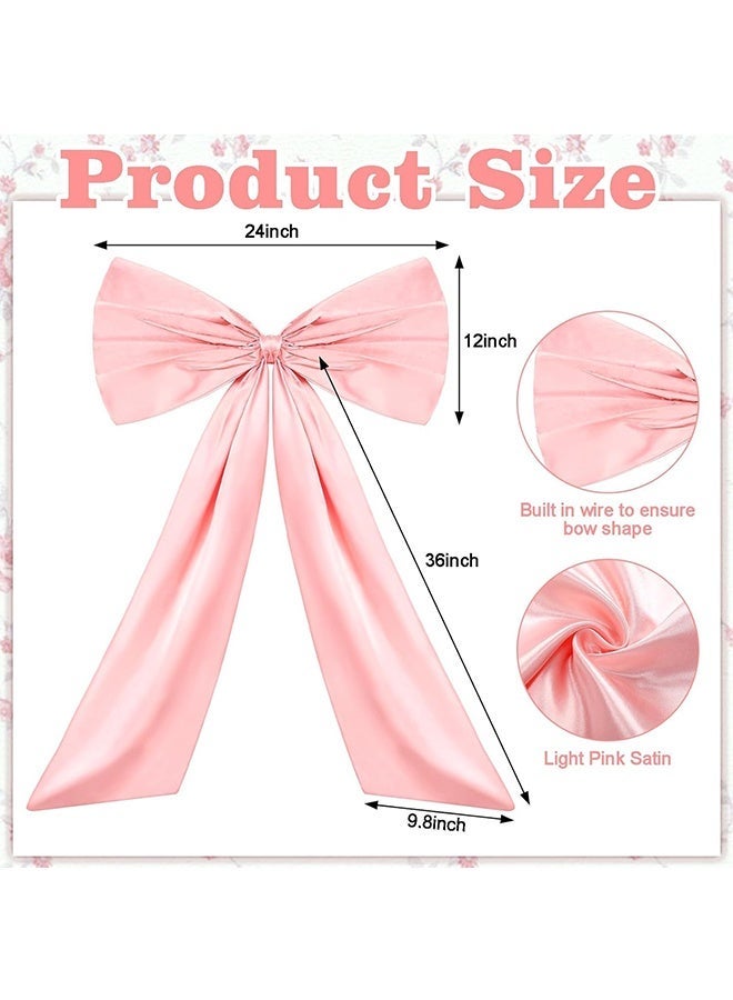 HAVEN Big Pink Bow Birthday Decorations for Party, Coquette Giant Ribbon Tie for Birthday Party Backdrop Wall Decor, Baby Shower Bridal Shower Wedding Bachelorette Supplies (Pink,24 x 36 Inches) - Image 2