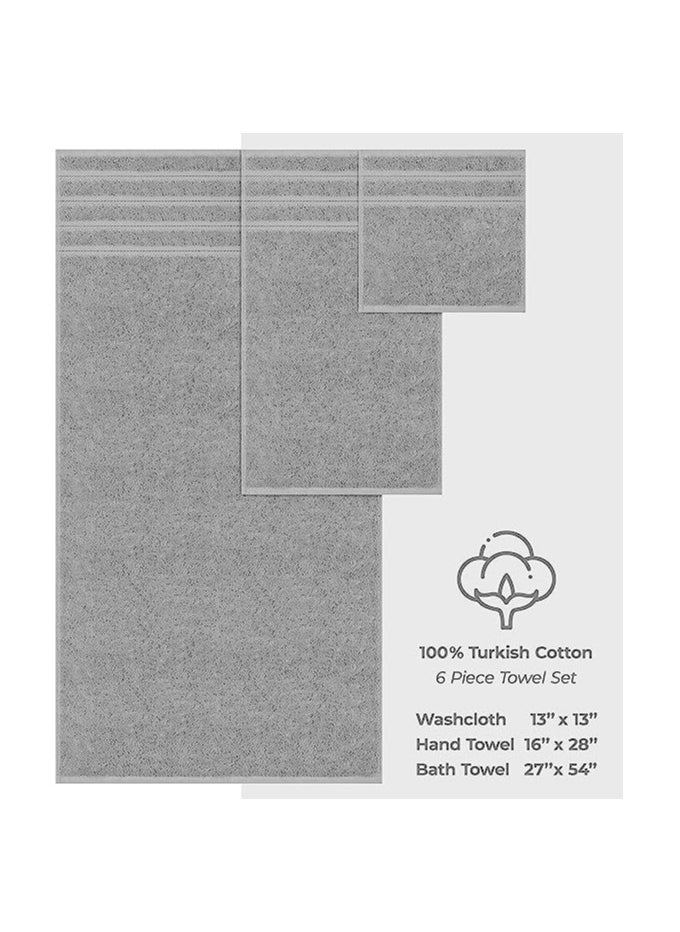 Safi Plus Towel Set 3 Piece Luxury Hotel Quality 600 GSM 100% Genuine Combed Cotton, Super Soft & Absorbent Family Bath Towels -  1 Bath Towel, 1 Hand Towel, 1 Washcloth - Light Grey  - Image 5