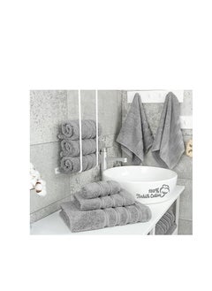Safi Plus Towel Set 3 Piece Luxury Hotel Quality 600 GSM 100% Genuine Combed Cotton, Super Soft & Absorbent Family Bath Towels -  1 Bath Towel, 1 Hand Towel, 1 Washcloth - Light Grey  - Image 2