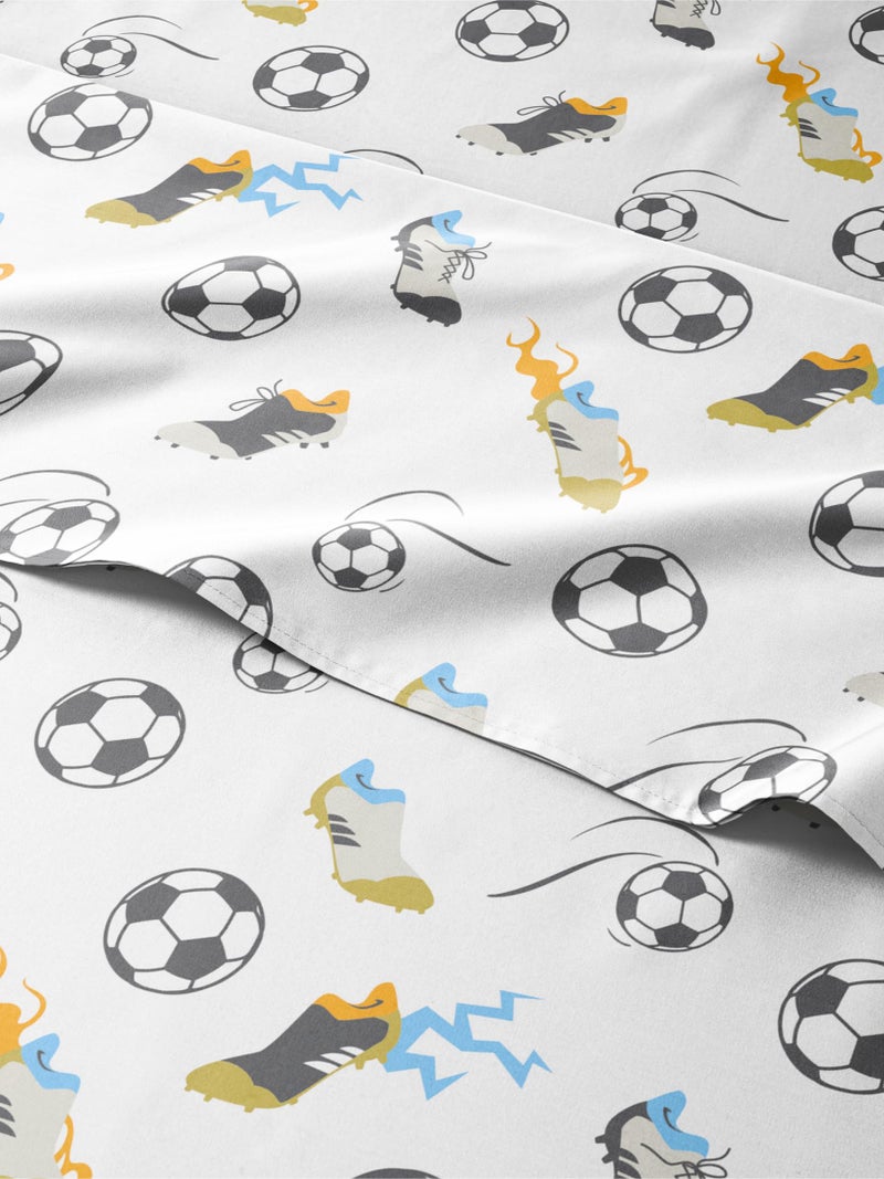 CGK Unlimited Kids Twin Size Soccer Bed Sheets  3 Piece Soccer Sheet Set  Sport Theme bedding  UltraSoft Cute  Cozy  Comfy Breathable  Machine Washable  Football Bed Set for Boys Girls Teens  Toddlers