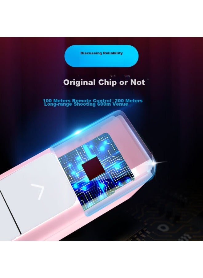 Norwii 360-degree Control Laser Page-turning Pen For Teachers, 100-meter Long-range Remote Ppt Wireless Presenter Projection Pen Cat-whisker Electronic Pen N26 Red Light Pink - Image 1
