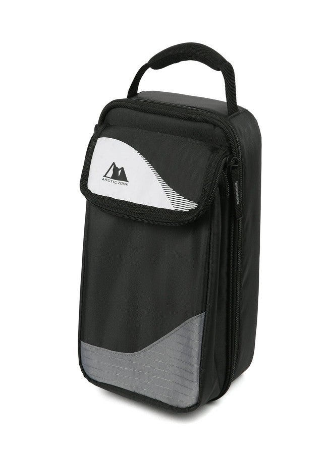 Arctic Zone Expandable HardBody Lunch Box, Black/White | Insulated Upright Cooler with Hard Liner, Adjustable Divider, Easy Clean, Leak-Resistant - Image 1