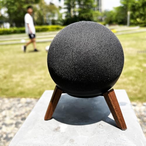 Taojavin Real Wooden Tripod Stand for Alexa Echo Dots (4th Gen)(5th Gen), Wood Stand Holder with Metal Frame and Silicone pod Feets Secure Stable Wooden Mount Holder for Echo Dot Accessories (only Stand) - Image 5