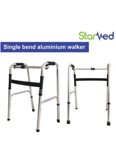 STARMED StarMed Aluminium Single Bend Walker, Adjustable Height, Lightweight Walking Support, button bend  - Image 2