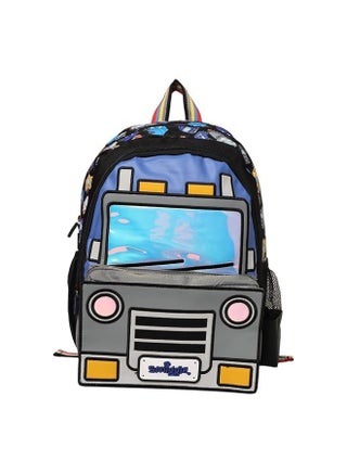 Waterproof School Bag for Boys, Dark Blue Robot Print Backpack, 35x26x10cm Durable Bookbag Gift