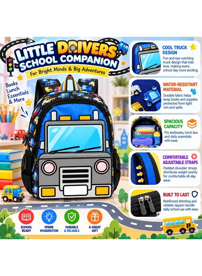 Kidzilla Waterproof School Bag for Boys, Dark Blue Robot Print Backpack, 35x26x10cm Durable Bookbag Gift - Image 3