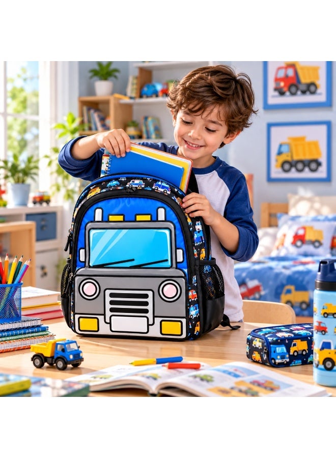 Kidzilla Waterproof School Bag for Boys, Dark Blue Robot Print Backpack, 35x26x10cm Durable Bookbag Gift - Image 4