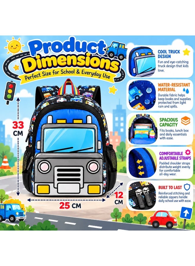 Kidzilla Waterproof School Bag for Boys, Dark Blue Robot Print Backpack, 35x26x10cm Durable Bookbag Gift - Image 5