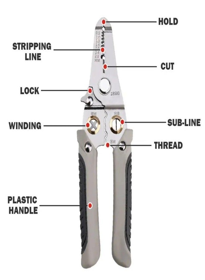 Birud 6-in-1 Multifunction Pliers Tool Wire Stripper, Stainless Steel, Electrician's Hand Tool - Image 3