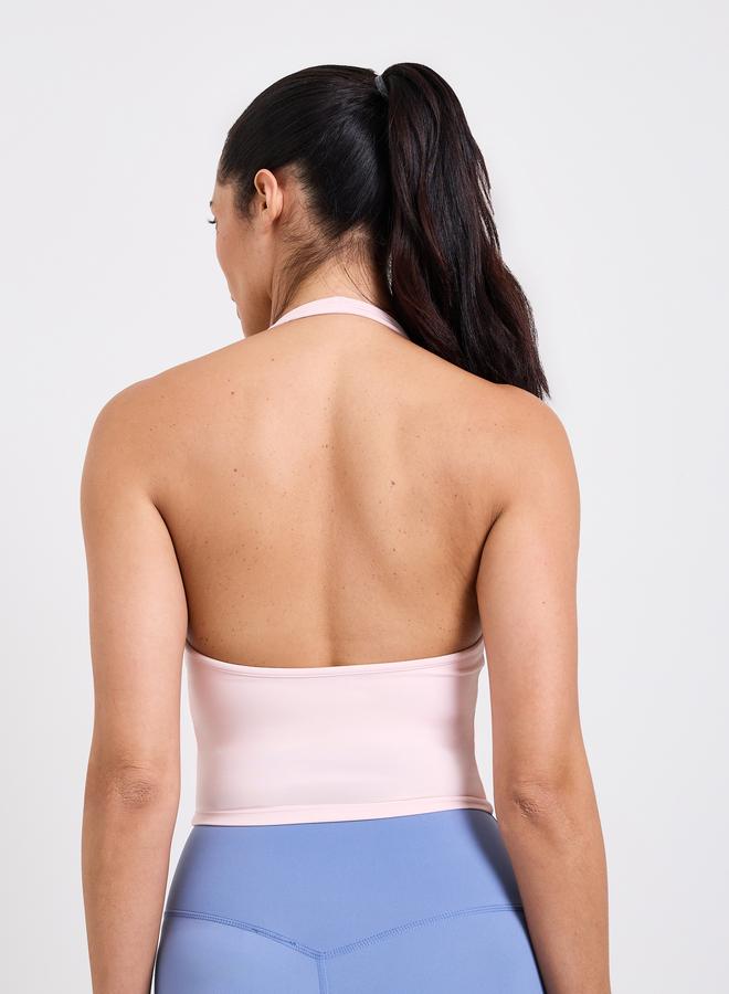 Take Two Pink Halter Neck Yoga Sports Vest with Padded Cups - Image 4