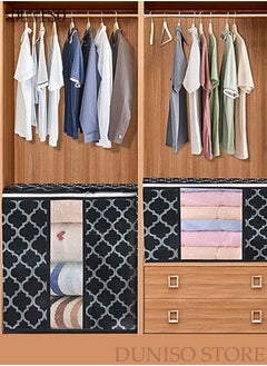 DUNISO 3-Piece Large Capacity Foldable Storage Bag with Clear Window Clothes Storage Bins Storage Containers with Durable Handles Thick Fabric for Blanket Comforter Clothing Bedding  - Image 2